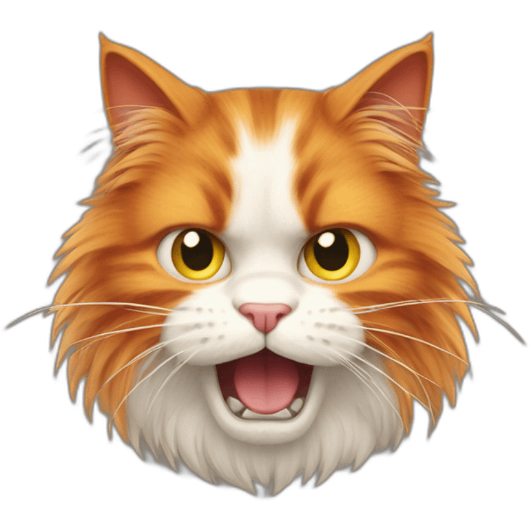 Angry Fluffy ginger cat emoji