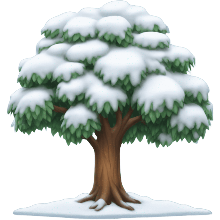 Tree full of snow emoji