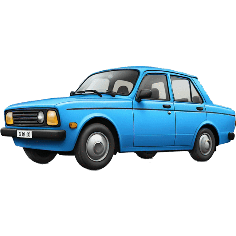 Blue car old lada  emoji