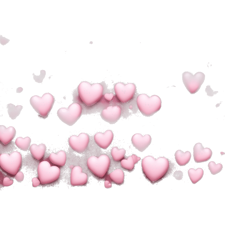 Light pink hearts with glitter emoji