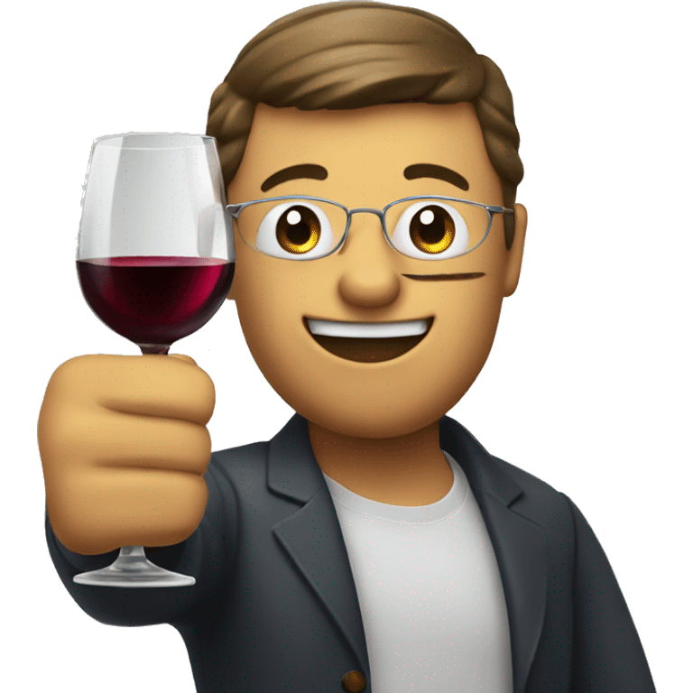 A thumbs up emoji holding a glass of red wine emoji