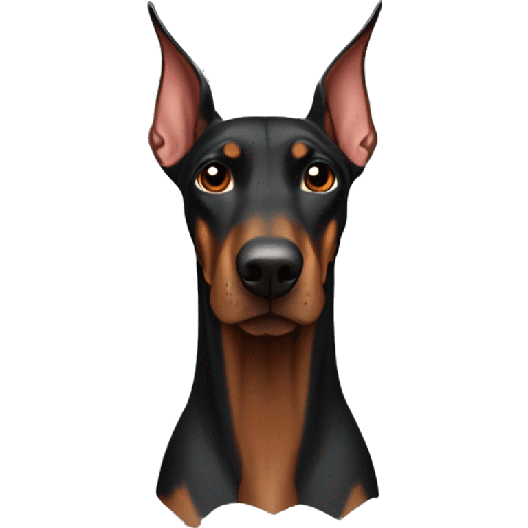 Doberman cut with dark burn emoji