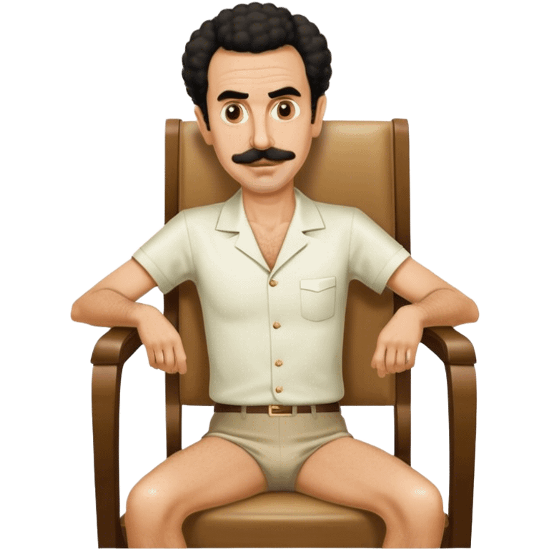 Borat sitting on dining chair emoji