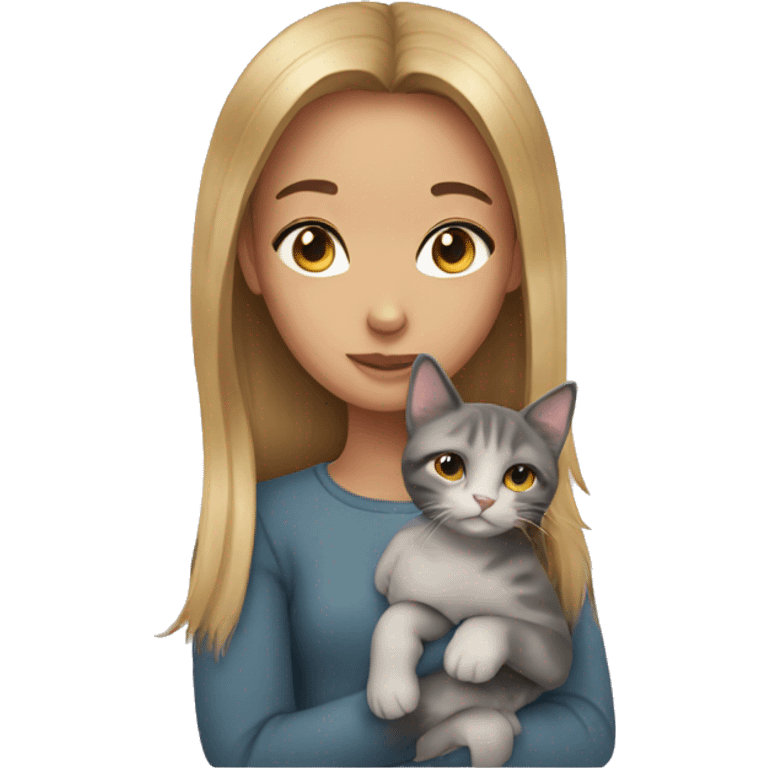 Girl with cat emoji