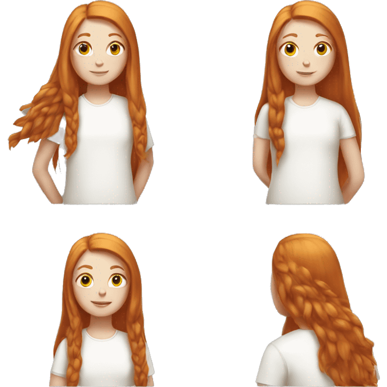 Ginger girl with Long hair and a white hen emoji