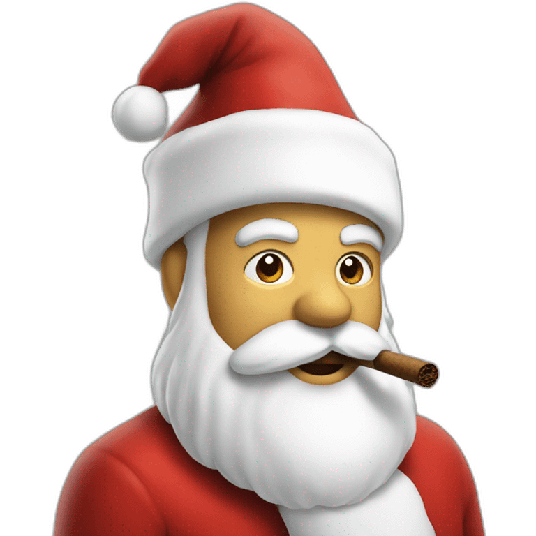 Santa closes smoke a cigar  emoji