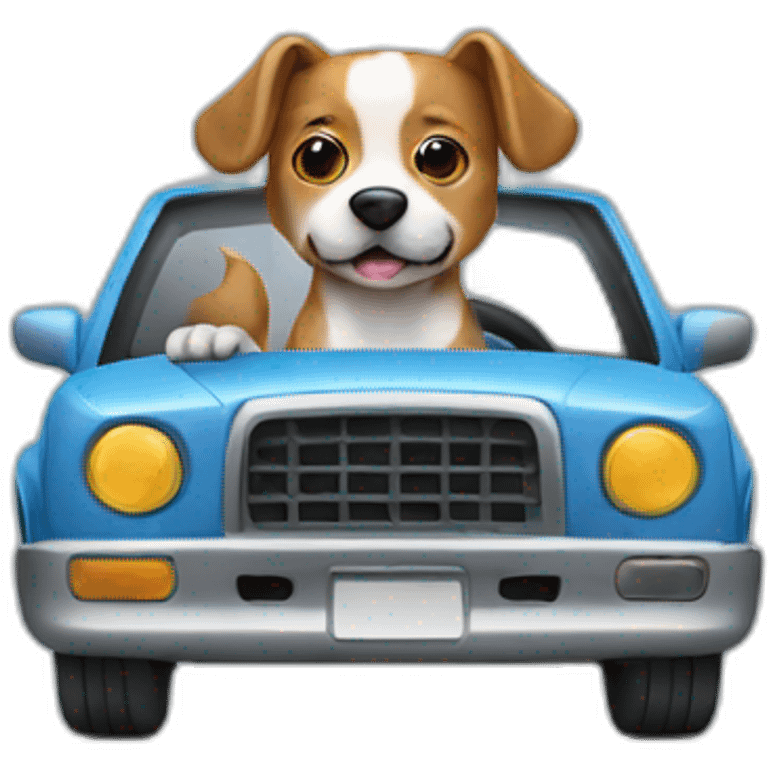 dog driving car emoji