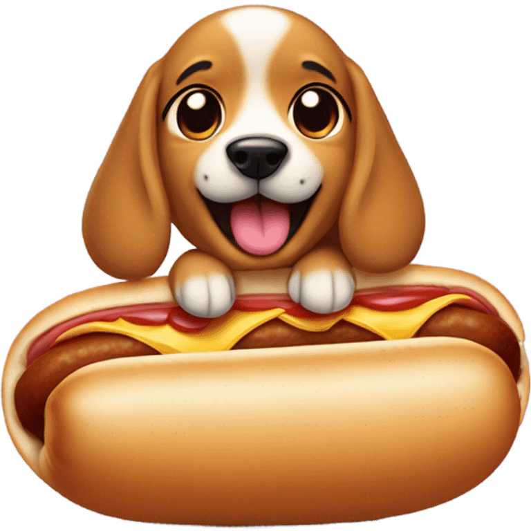 a dog in a hotdog emoji