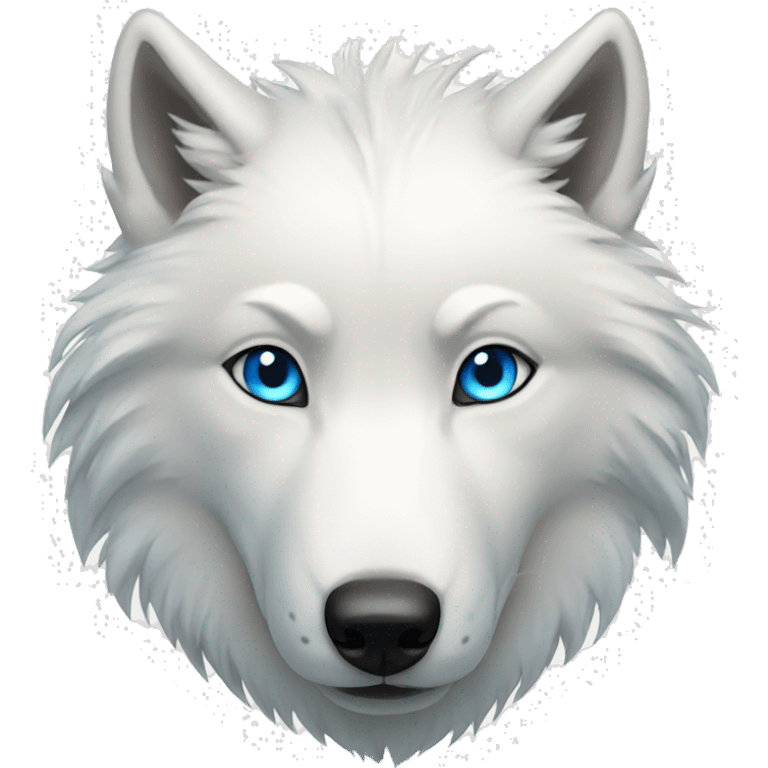 White wolf blue eyes emoji