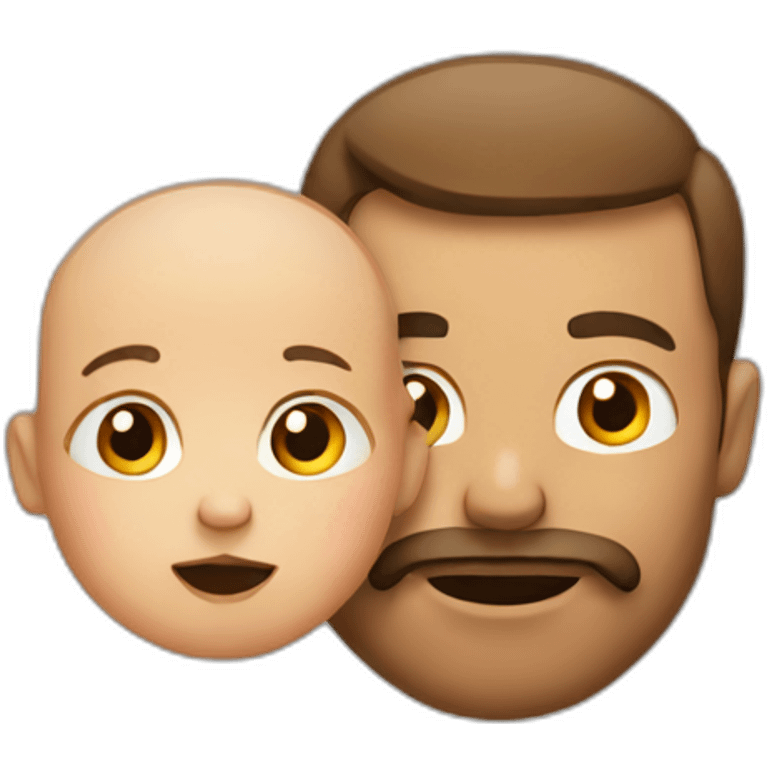 man with a baby close to his mouth emoji