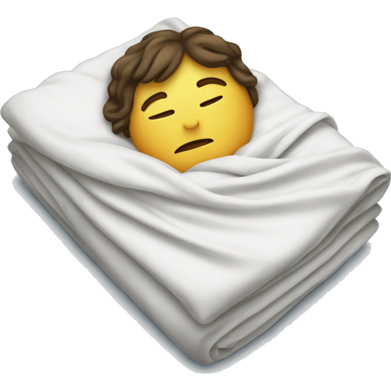 Sleeping inside bedsheet emoji