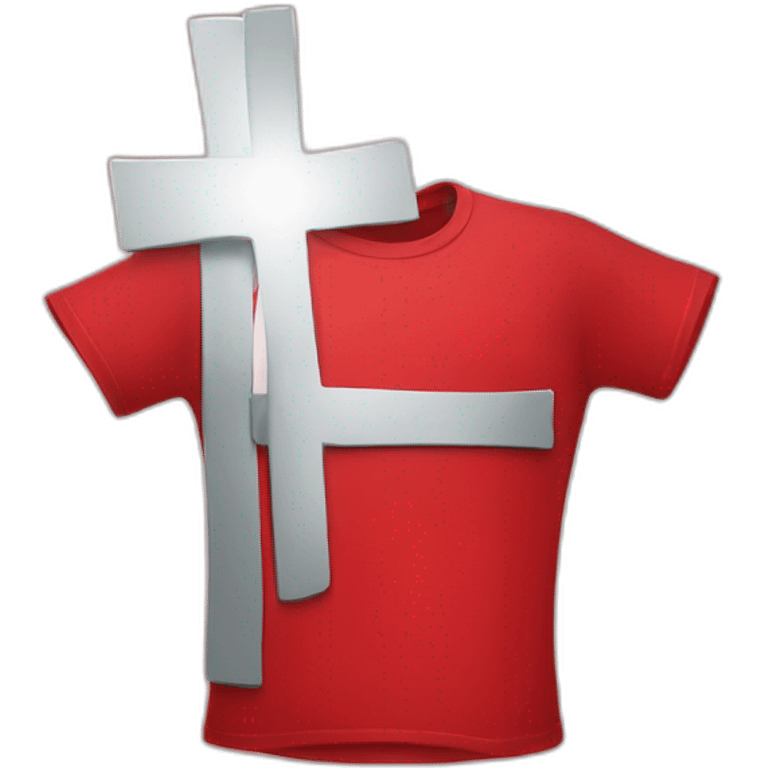 Red T shirt with cross on it emoji