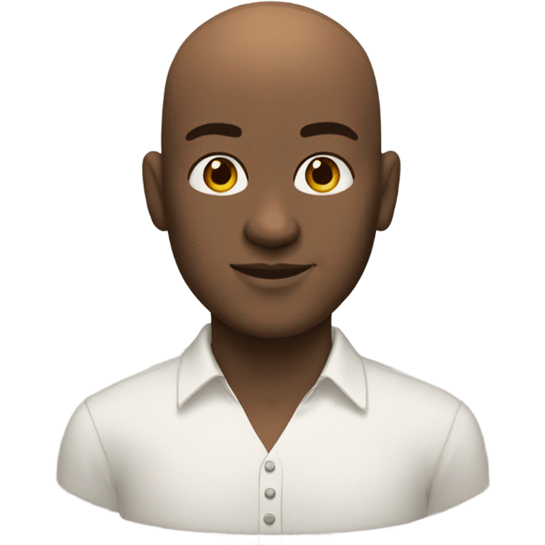 Bald white  man with brown skin woman emoji