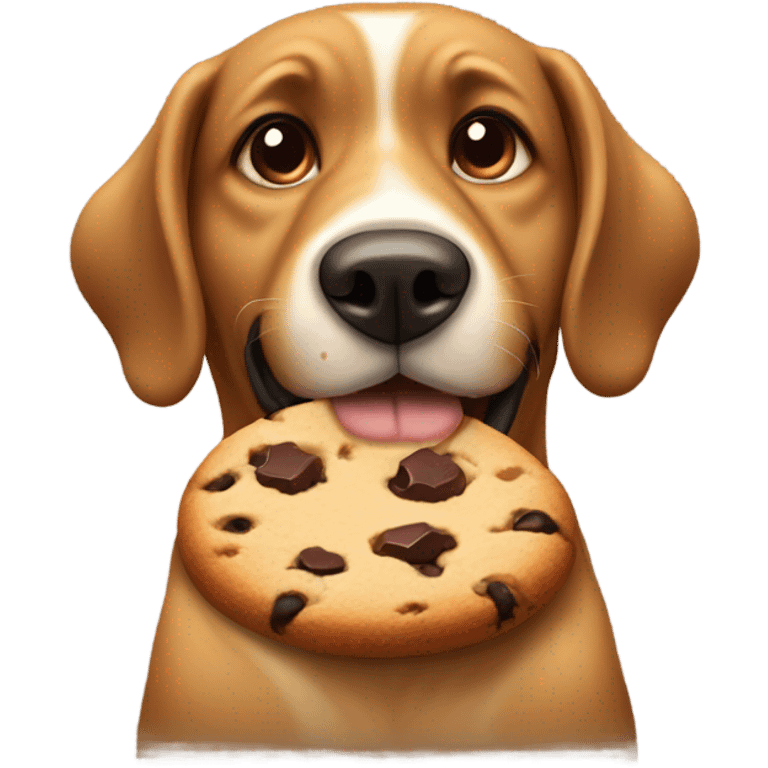 Dog eating chocolate chip cookies  emoji