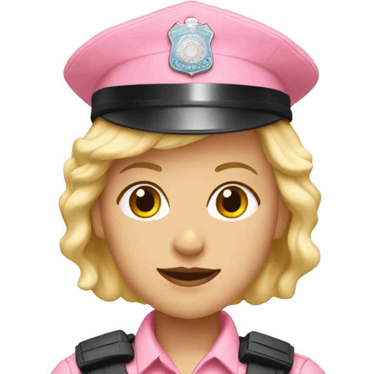 Blonde female in pink police outfit emoji