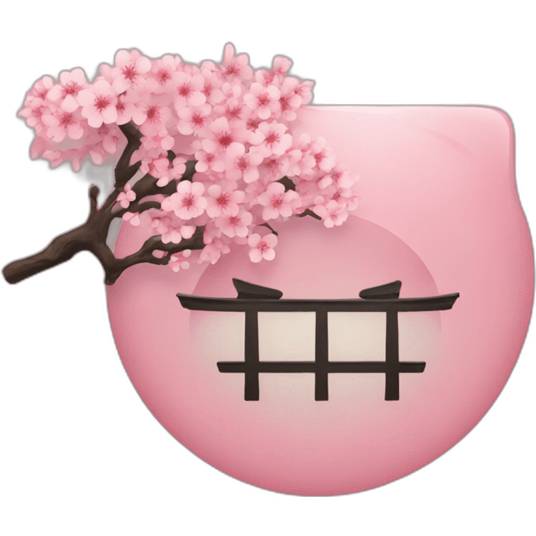 Japan Flag with Sakura emoji