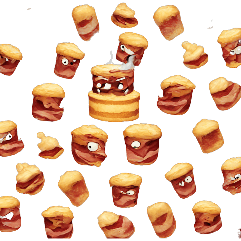 Angry cake bacon emoji