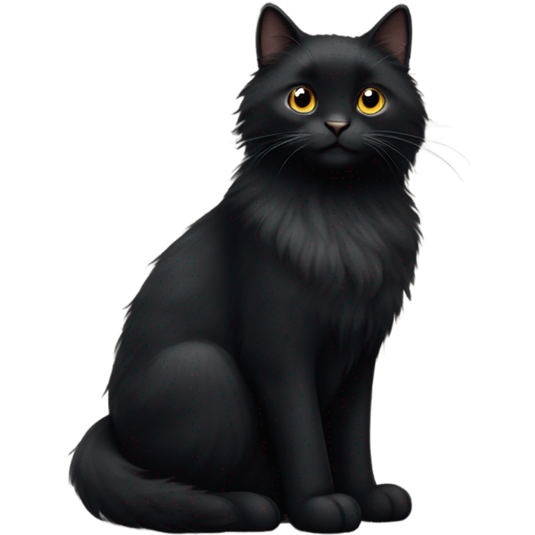 black fluffy cat emoji