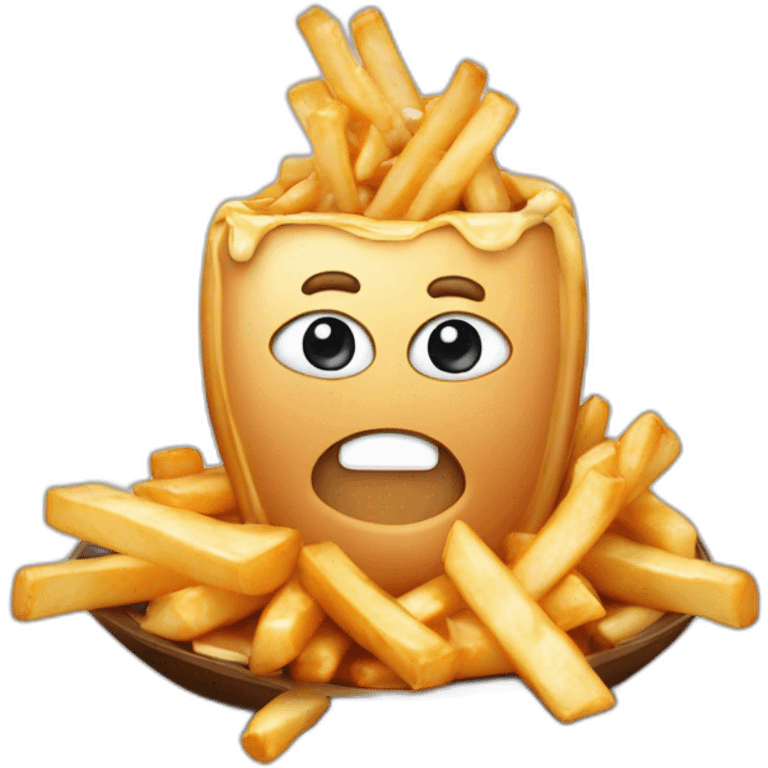 Poutine qui mange une poutine emoji