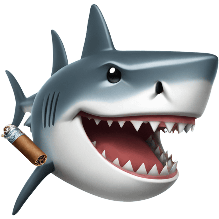 Shark smoking a cigar emoji