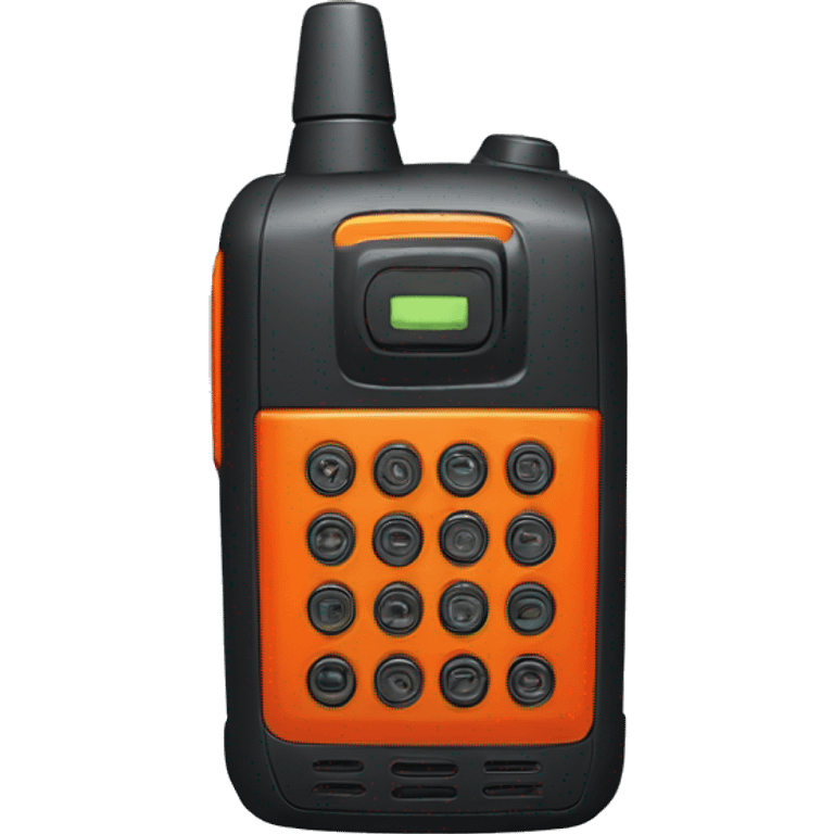 black walkie talkie with red-orange button on side emoji