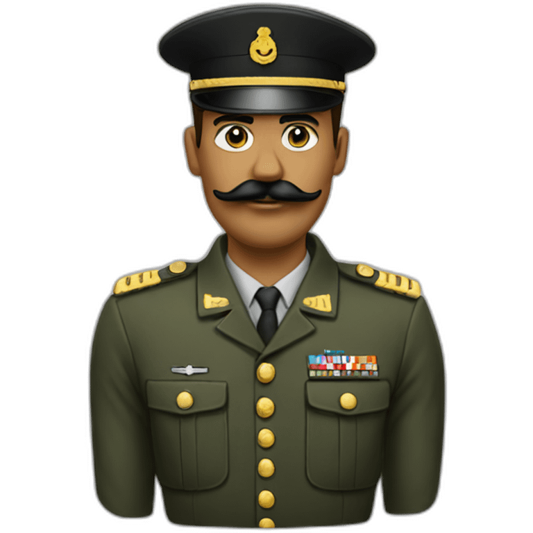 Militaire avec moustache noir emoji