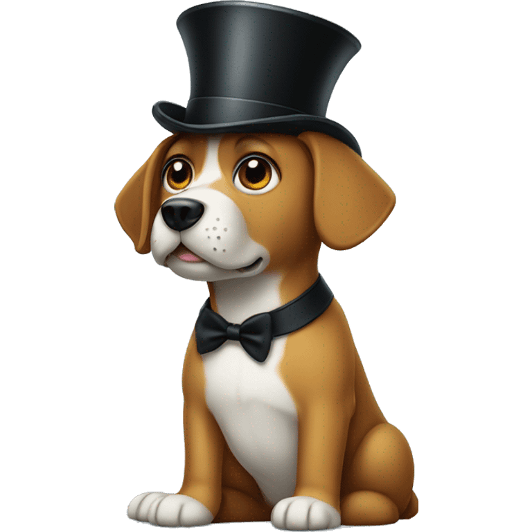 Dog wearing a Tophat  emoji