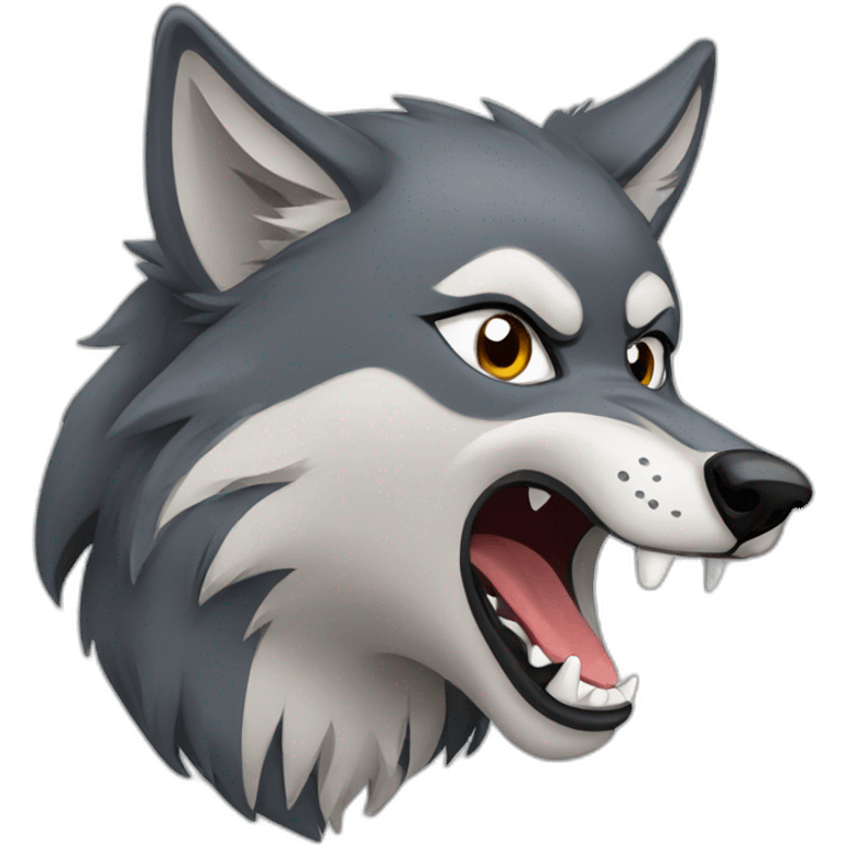 female wolf growling emoji