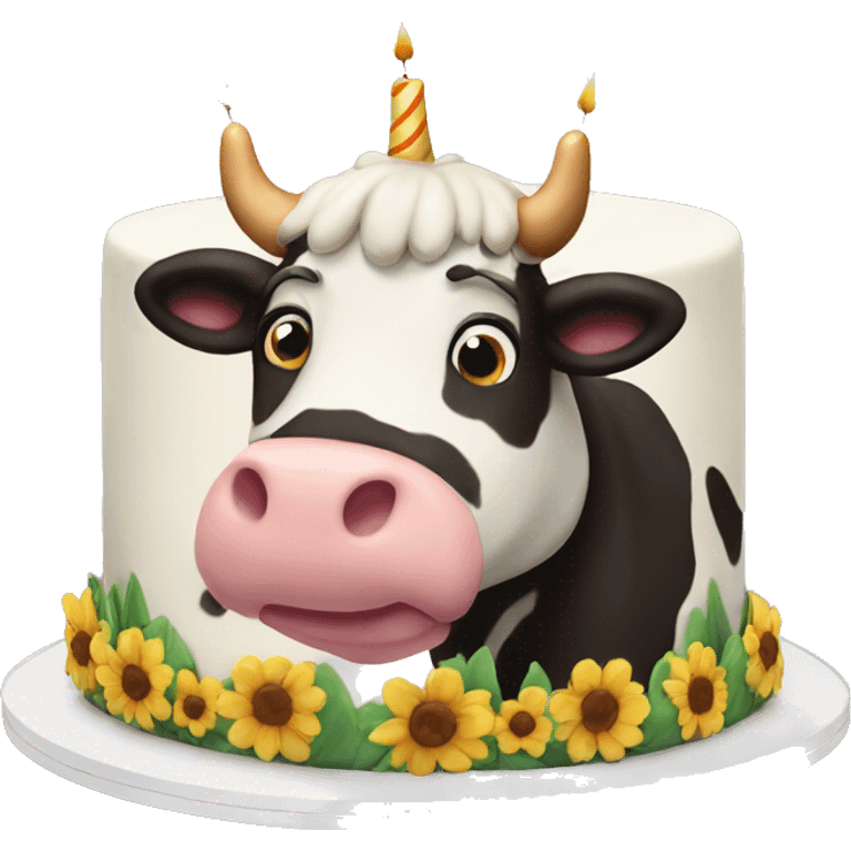 Cow birthday cake emoji