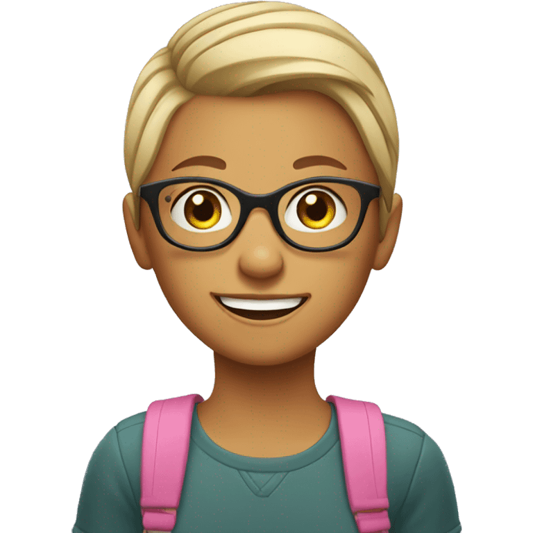 smiling girl with undercut and glasses indoors emoji