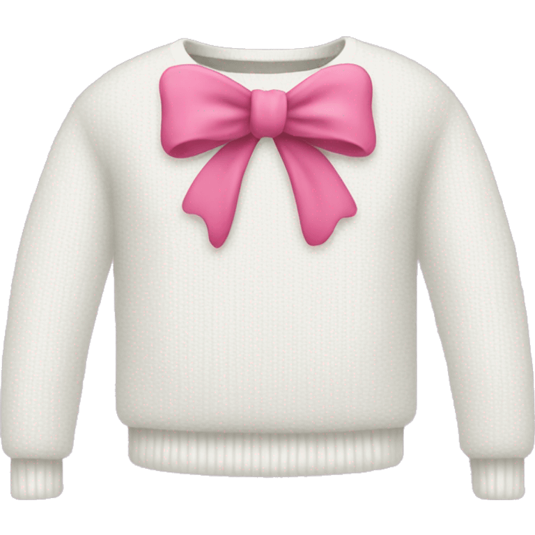 White sweater with a pink bow in the middle emoji