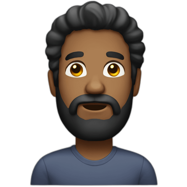 doubt black bearded man emoji