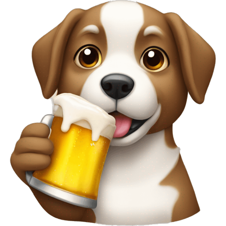 Perro bebiendo cerveza emoji