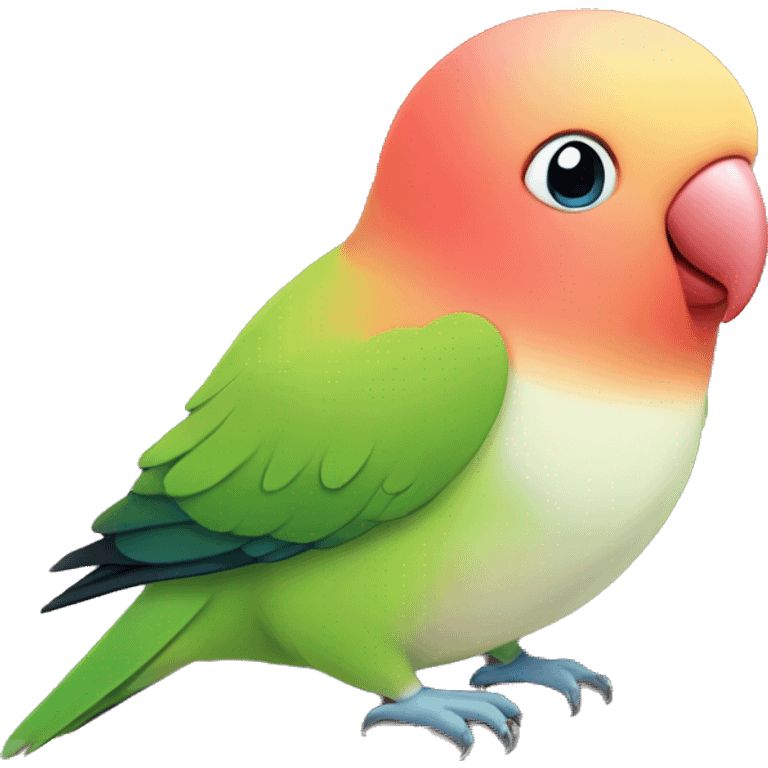 Peach faced red forehead lovebird emoji