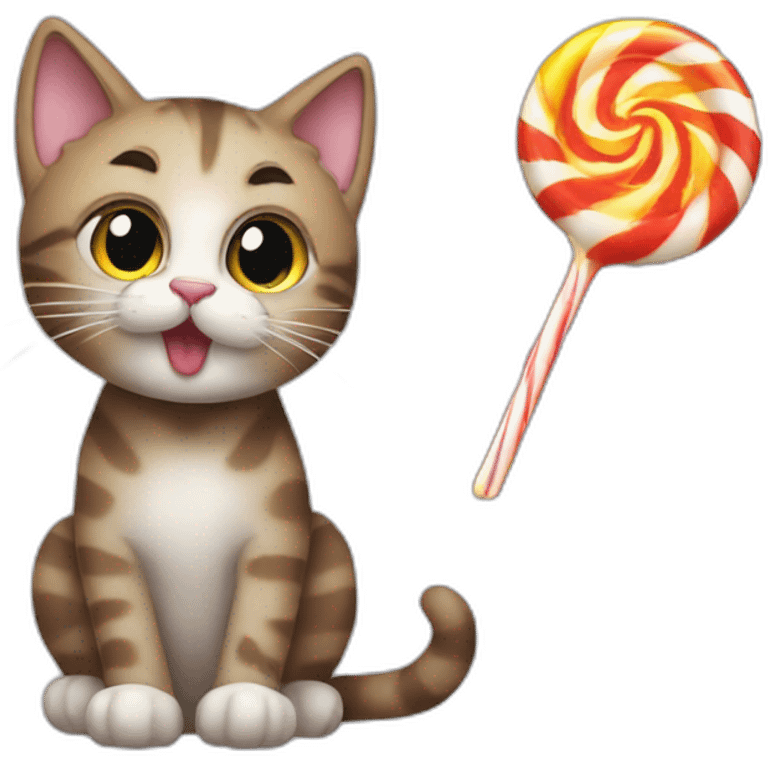 Cat-eating-lolipop emoji