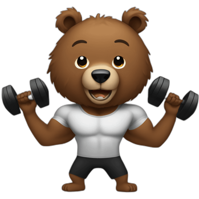 Grizzly bear gym work out emoji