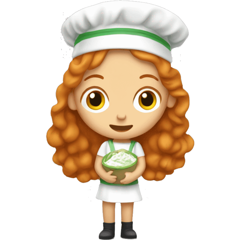 A ginger girl holding tzatziki  emoji