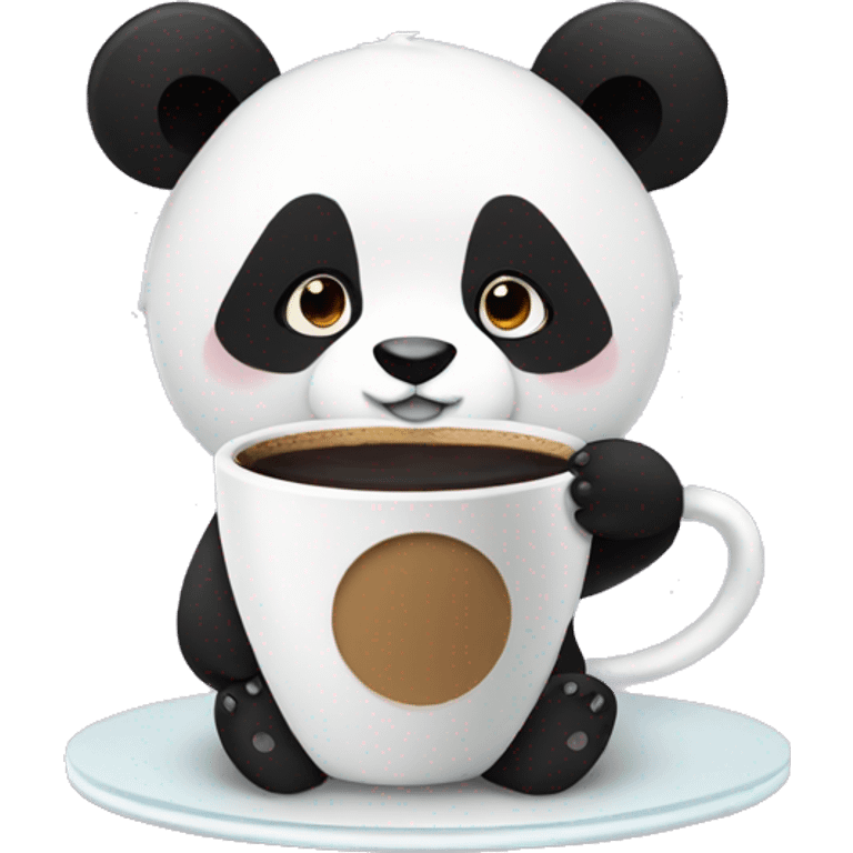 Panda drinking coffee emoji