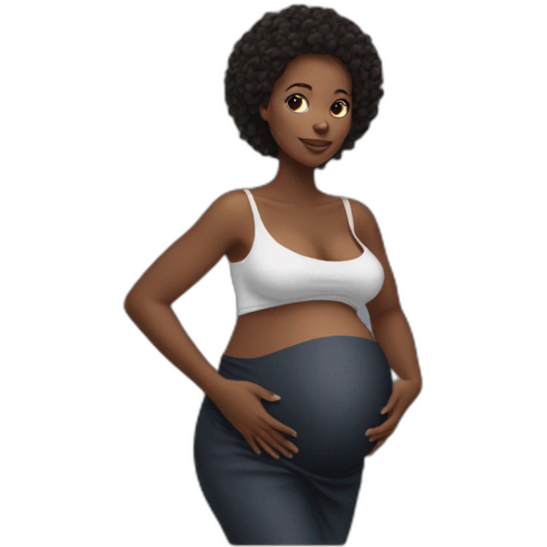 Beautiful Black women pregnant emoji