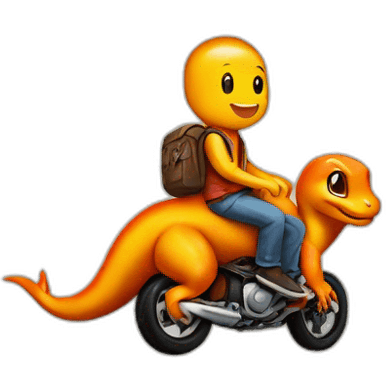 Ryan gosling riding a charmander emoji