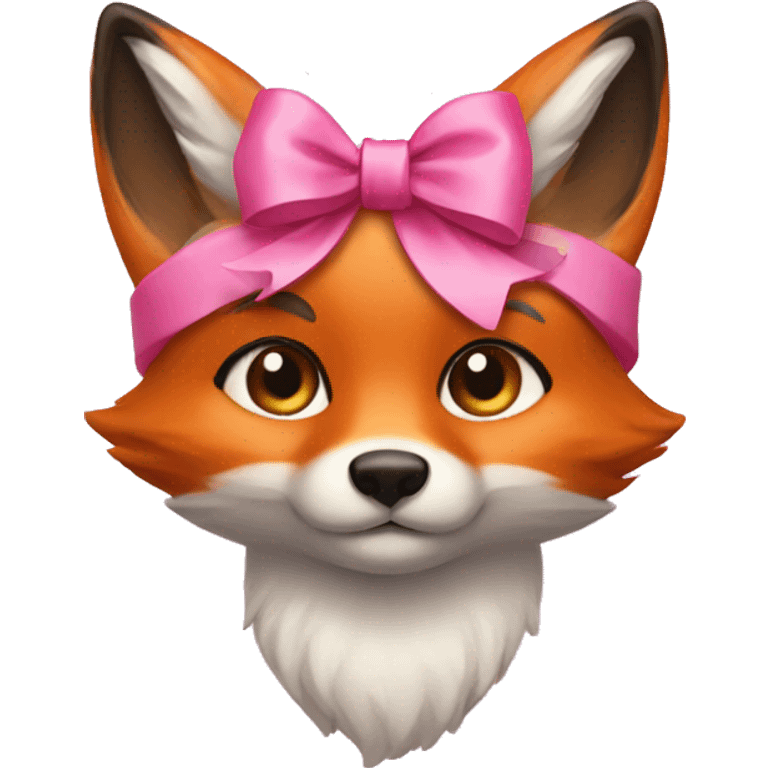 Fox with a pink bow on its head emoji