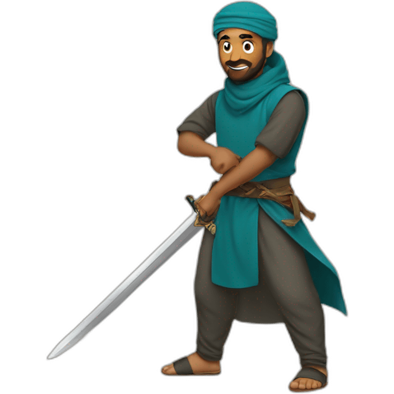 muslim man with a sword emoji