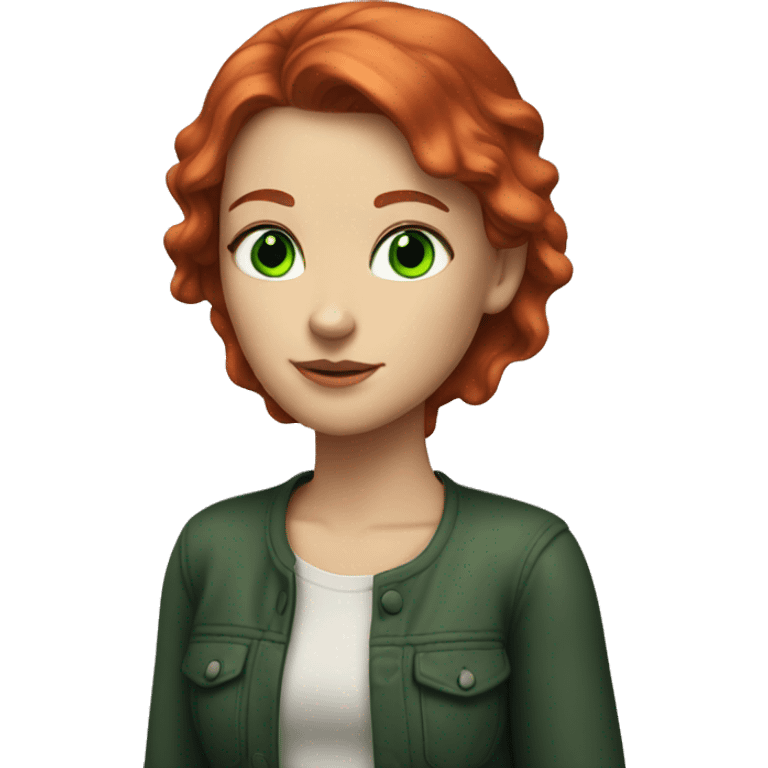 white girl with red hair green eyes has dark female energy emoji