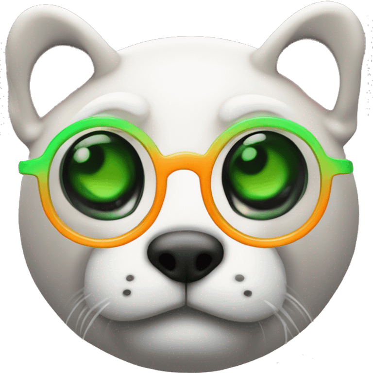 Fais moi des animaux avec des yeux globuleux vert fluo qui brille  emoji