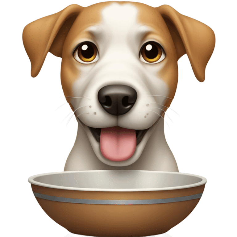 Dog with a bowl in mouth  emoji