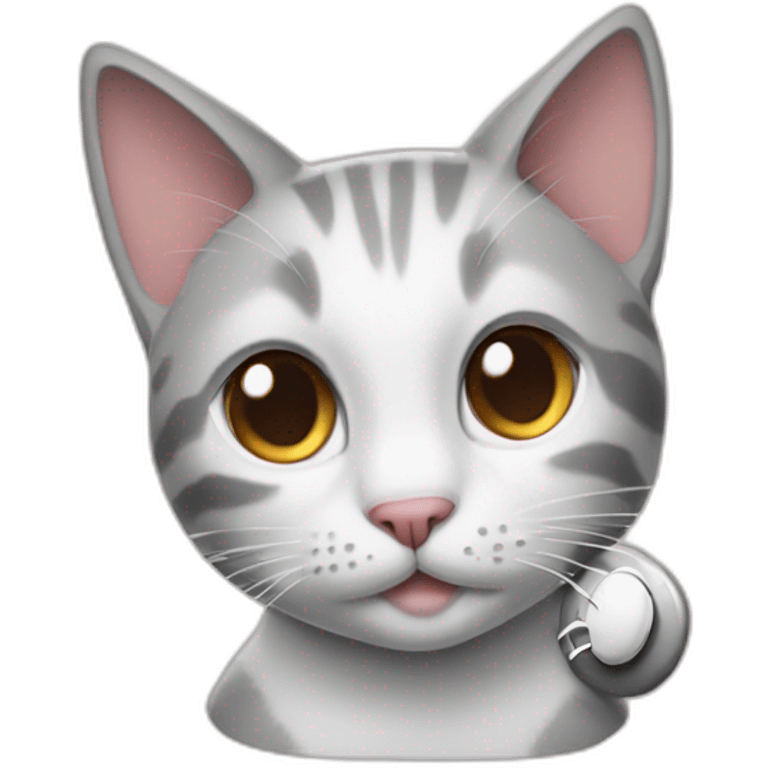 Cat with Airpods and apple watches emoji