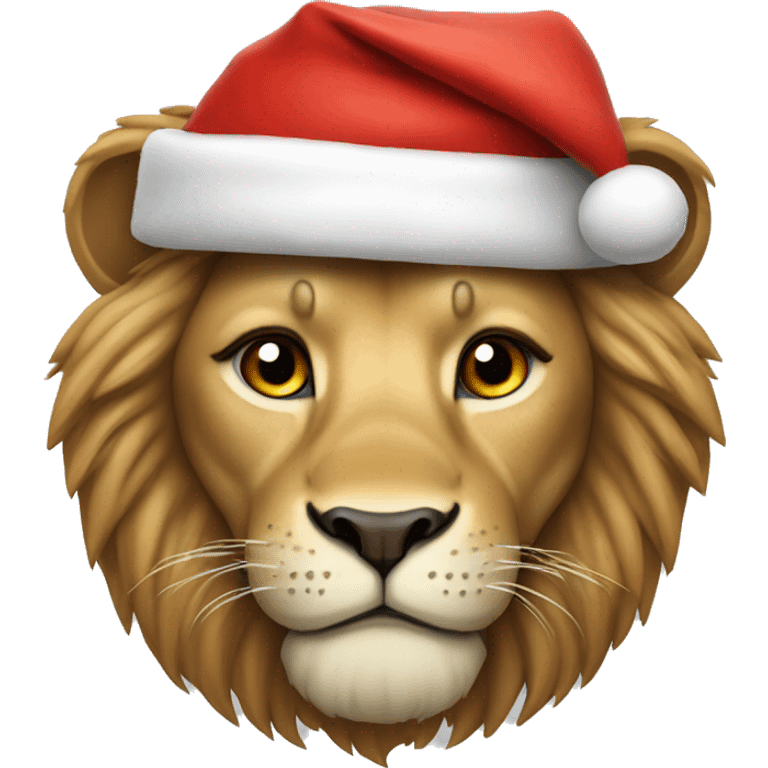 lion in santa claus hat emoji