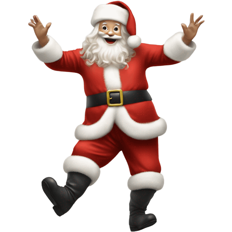 Hyper Realistic pale Dancing Santa  emoji