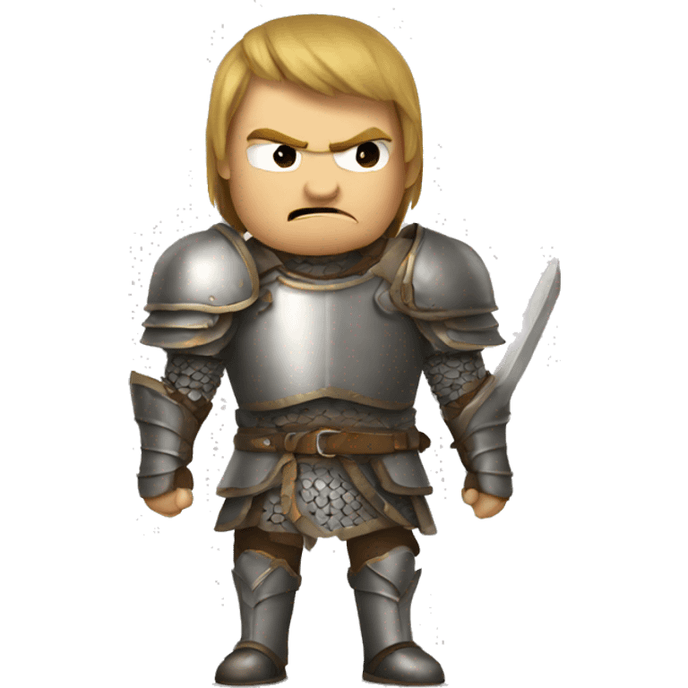 angry short australian man in armor emoji