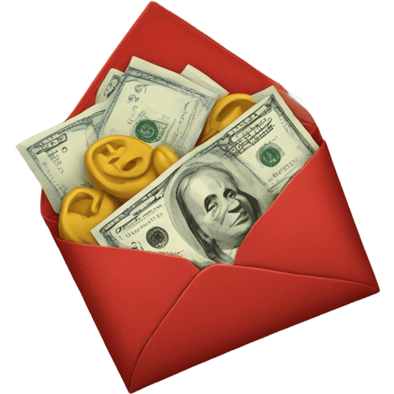 Red envelopes with money inside emoji